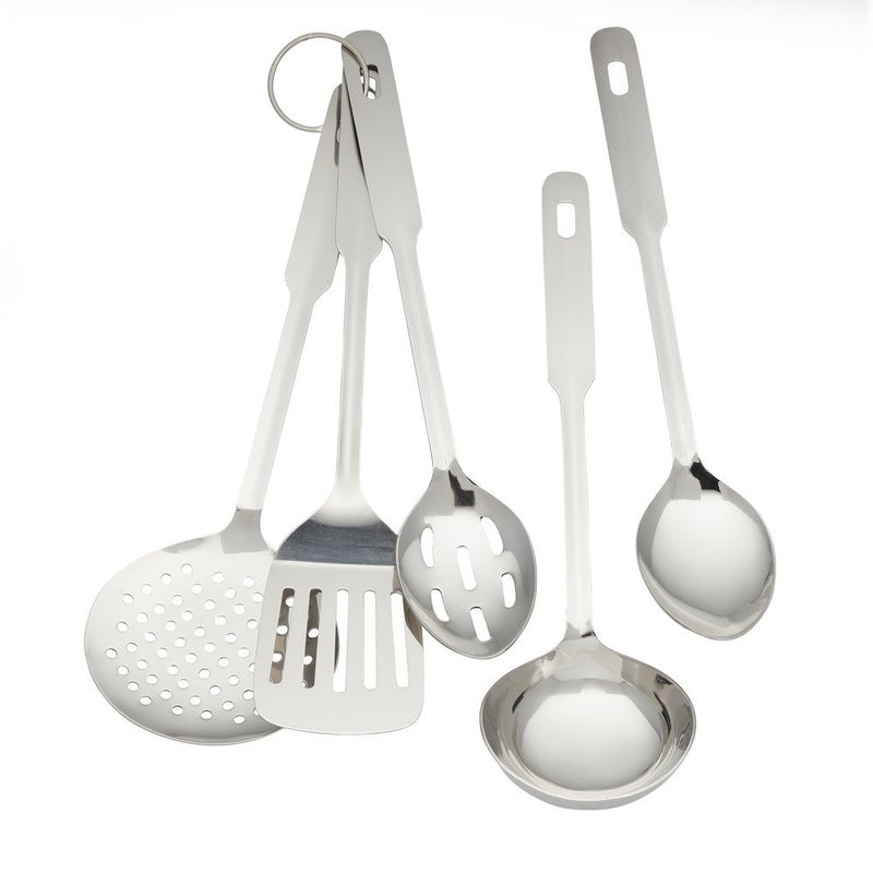 Amco 5 Piece Stainless Steel Cooking Utensil Set - Durable Kitchen Gadgets - Metal Kitchen Accessories - Easy to Clean Kitchen Tools - Image 2